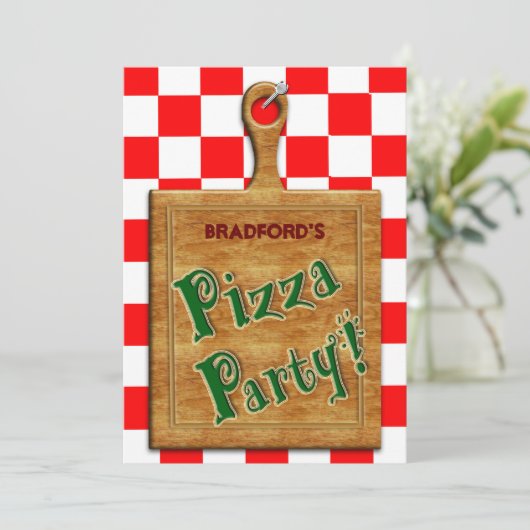 PIZZA PARTY - INVITATION MULTIBULE - (Debout devant)