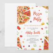 Pizza Party Invitation Pizza Birthday Party (Devant / Derrière)