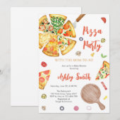 Pizza Party Invitation Pizza Birthday Party Kaart (Voorkant / Achterkant)