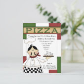 Pizza Party Invitation Uitnodiging Briefkaart (Staand voorkant)