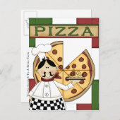 Pizza Party Invitation Uitnodiging Briefkaart (Voorkant / Achterkant)