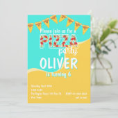 Pizza party kaart (Staand voorkant)