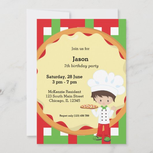 Pizza Party Kaart (Voorkant)