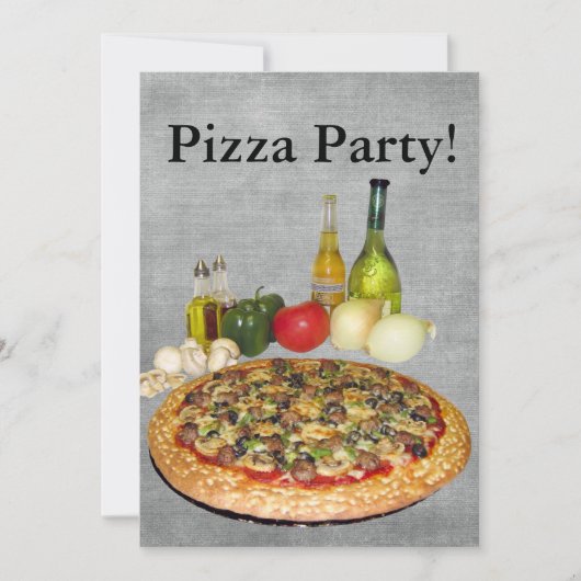 Pizza Party Kaart (Voorkant)