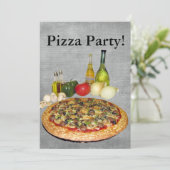 Pizza Party Kaart (Staand voorkant)