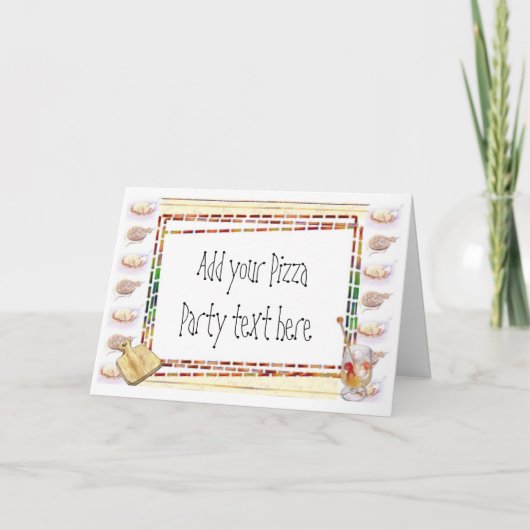 Pizza Party Kids Birthday Party Invitations (Voorkant)