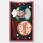 Pizza Party Kinderen Birthday Pizzaria Spandoek (Verticaal)