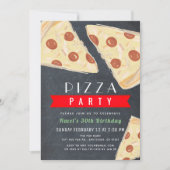 Pizza Party Krijtbord Red Gingham Volwassen Verjaa Kaart (Voorkant)