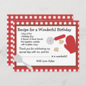 Pizza Party Merci note (Devant / Derrière)