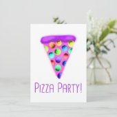 Pizza Party (Paars) Kaart (Staand voorkant)