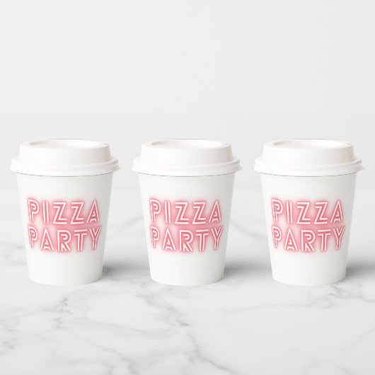Pizza Party Papieren Bekers (Multi)