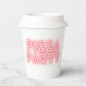 Pizza Party Papieren Bekers (Achterkant)