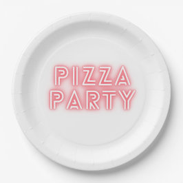 Pizza Party Papieren Bordje