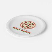 Pizza Party Papieren Bordje (Gekanteld)