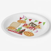 Pizza Party Papieren Bordje (Gekanteld)