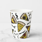 Pizza Party Pattern Papieren Bekers (Achterkant)