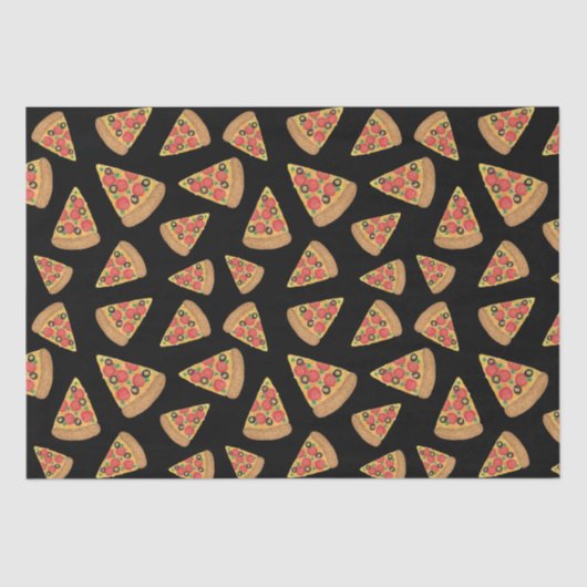 Pizza Party Pepperoni Novelty Black Tissuepapier (Voorkant)