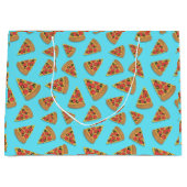 Pizza Party Pepperoni Novelty Blue Grand sac cadea (Devant)