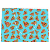 Pizza Party Pepperoni Novelty Blue Large Gift Bag Groot Cadeauzakje (Achterkant)