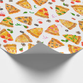 Pizza Party Personalized Kids Birthday Cadeaupapier (Hoek)