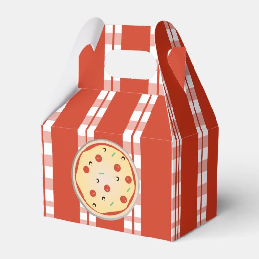 Pizza Party Pie Mix Pizza Pset Stripes Bedankdoosjes (Voorkant Zijde)