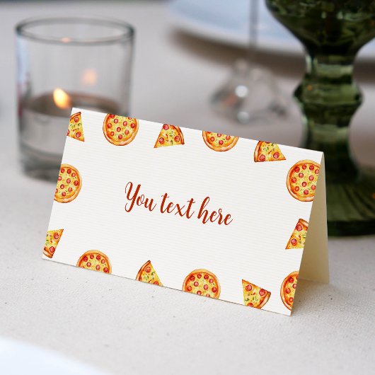 Pizza Party Place Card Verjaardag