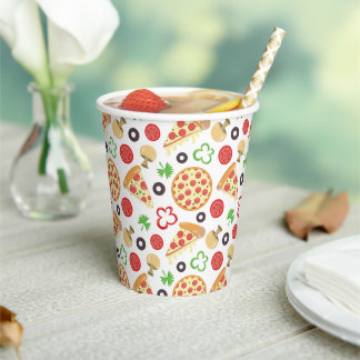 Pizza Party Schattige Pizza Pattern Kids Verjaarda Papieren Bekers
