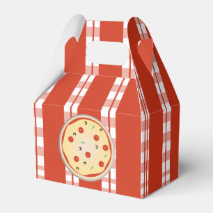 Pizza Party Taart Mix Pizza Geruite Strepen Bedankdoosjes