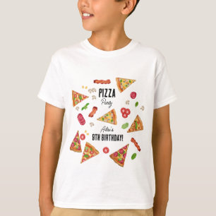 Pizza Party Thema Kinderen Verjaardagsfeest T-shirt