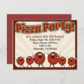 Pizza Party Time Kaart (Voorkant / Achterkant)