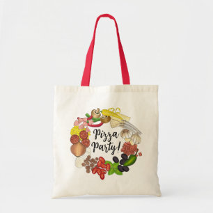 Pizza Party Toppings Italiaans Eten Pizzeria Pie Tote Bag
