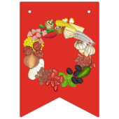 Pizza Party Toppings Italiaans Eten Pizzeria Pie Vlaggetjes (Tweede vlag)