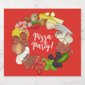 Pizza Party Toppings Maak je eigen verjaardagsdeco Bier Etiket (Enkel label)