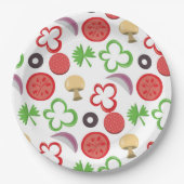 Pizza Party toppings paper bord (Voorkant)