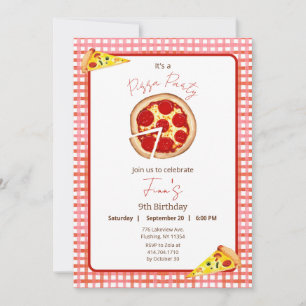 Pizza Party Tout âge Anniversaire Invitation