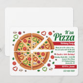 Pizza Party-uitnodigingen Kaart (Voorkant / Achterkant)