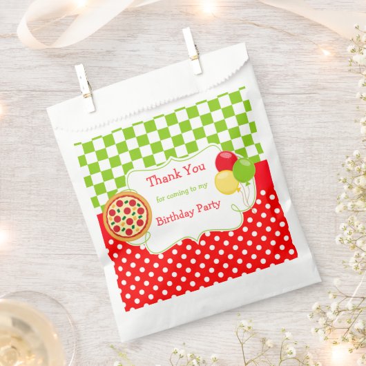 Pizza Party Verjaardagsfeestje Bedankzakje (Geknipt)