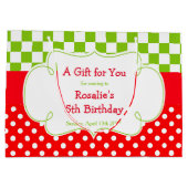 Pizza Party Verjaardagsfeestje Dank u Groot Cadeauzakje (Achterkant)