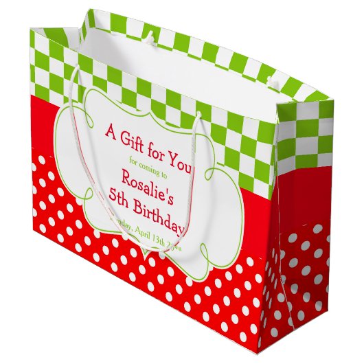 Pizza Party Verjaardagsfeestje Dank u Groot Cadeauzakje (Achterkant Gekanteld)