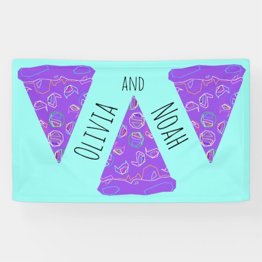 Pizza Party Wedding Spandoek (Horizontaal)