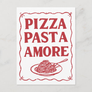 Pizza Pasta Amore Italiaans Eten Liefde Briefkaart