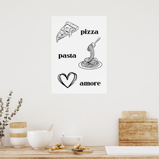Pizza Pasta & Amore Poster (Keuken)