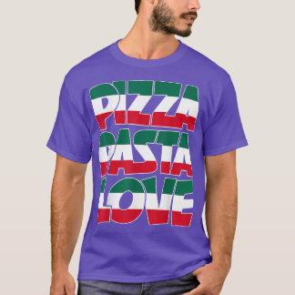 Pizza Pasta Love Graphic Design T-shirt