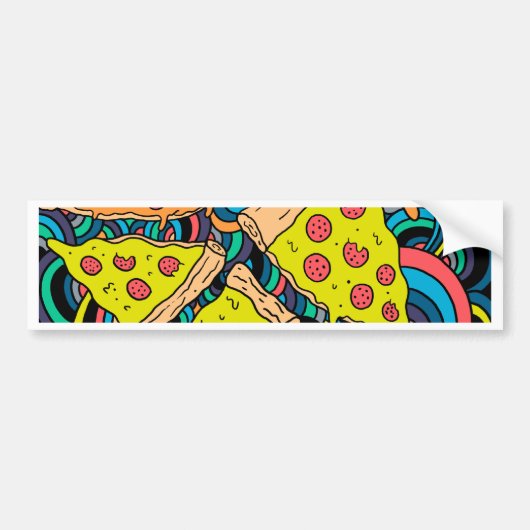 Pizza patroon bumpersticker (Voorkant)