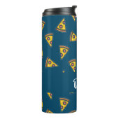 Pizza patroon op blauw thermosbeker (Gedraaid links)
