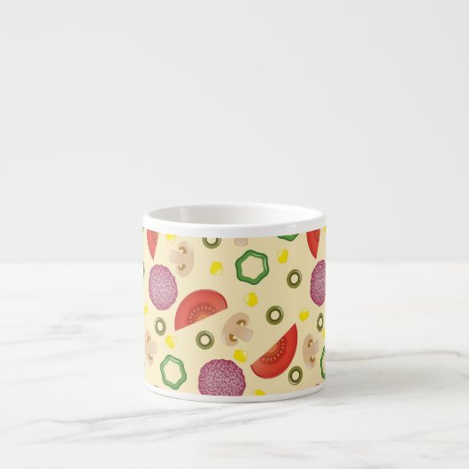 Pizza Pattern 2 Espresso Kop (Voorkant)