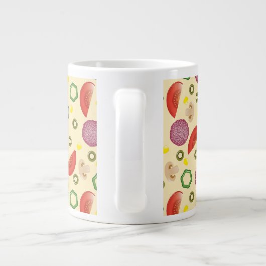 Pizza Pattern 2 Extra Grote Beker (Achterkant)