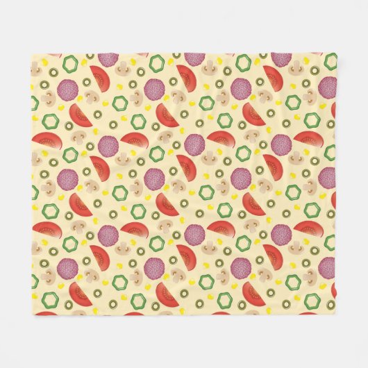 Pizza Pattern 2 Fleece Deken (Voorkant (Horizontaal))