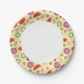 Pizza Pattern 2 Papieren Bordje (Voorkant)