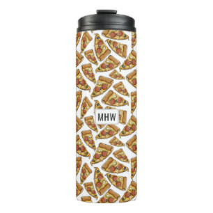 Pizza Pattern aangepaste monogram tumbler Thermosbeker